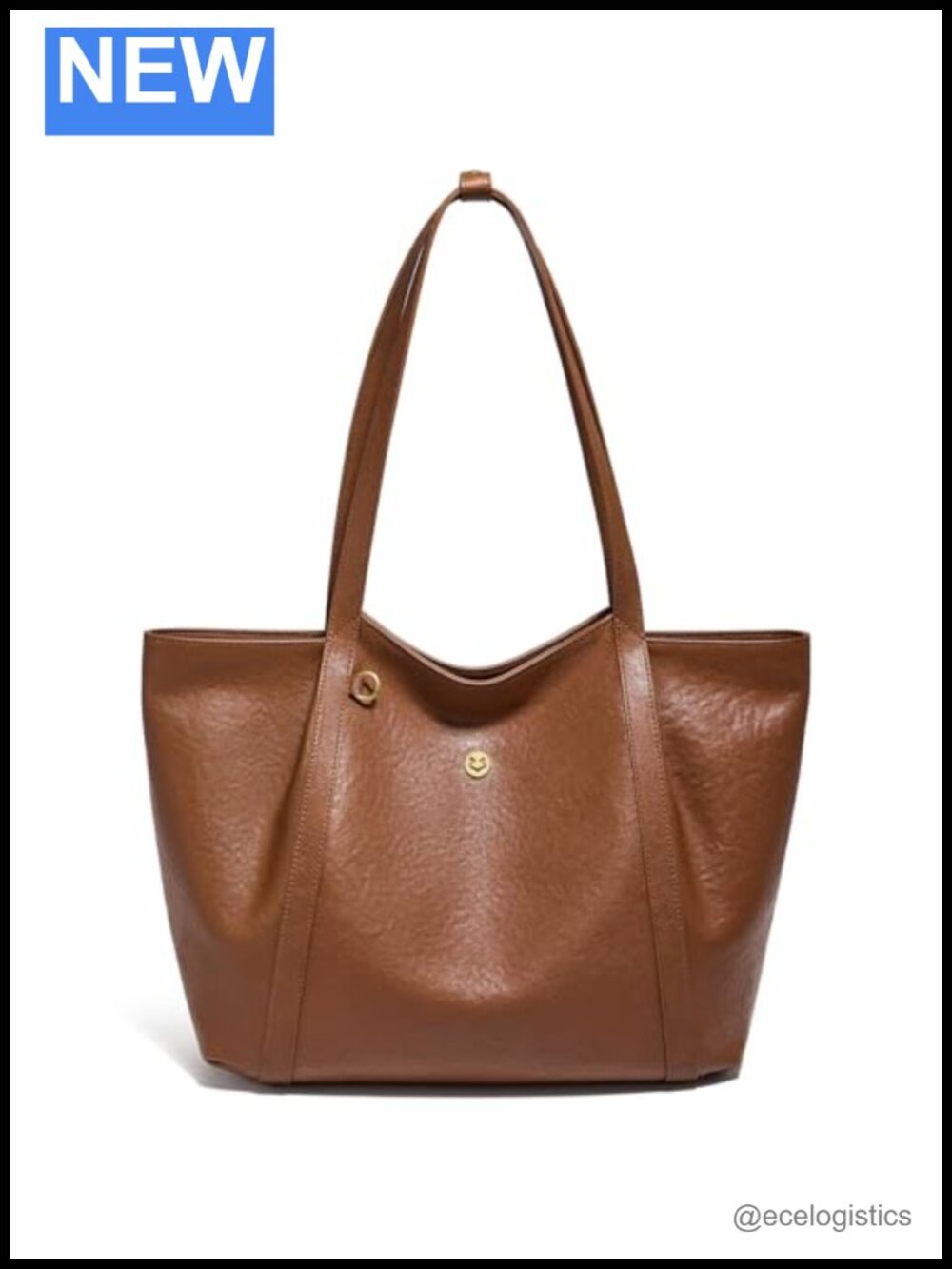 Vintage Leather Tote Bag for Women - Spacious Top Handle Handbag